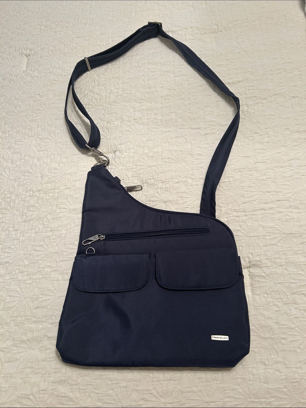 Travelon Navy Everyday Crossbody Messenger Bag